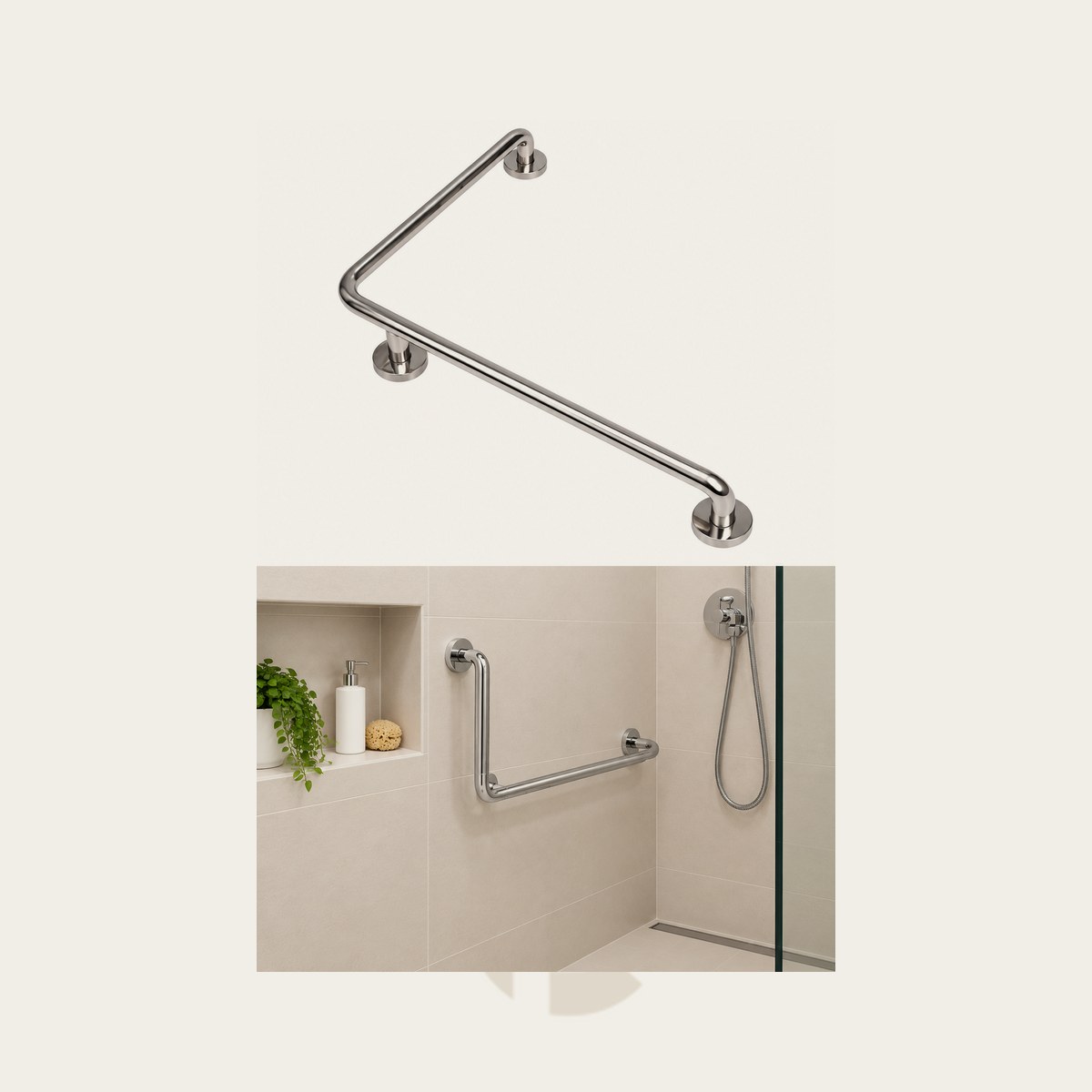 Barra Apoio Gr L 1.1/4" C/32 mm (568X668X90) Inox Polido